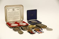 Lot 68 - A set of four silver Montreal Olympics Silver coins together with WWII medals