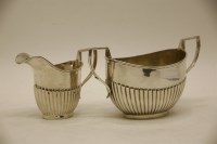 Lot 151 - A 20th century English silver sugar dish and cream jug