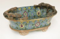 Lot 516 - A Chinese cloisonné jardinière