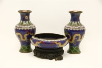 Lot 358 - A  pair of cloisonné vases
