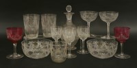 Lot 71 - An extensive part-suite of drinking glasses