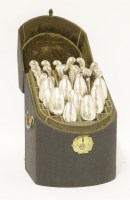 Lot 62 - A shagreen box with cutlery