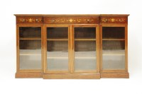 Lot 556 - An Edwardian breakfront mahogany inlaid bookcase