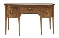 Lot 558 - A George III strung mahogany bow front sideboard