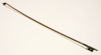 Lot 187 - A nickel-mounted violin bow