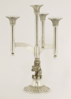 Lot 534 - An Elizabeth II three-light parcel-gilt silver candelabra
