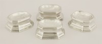 Lot 547 - A rare set of four early 18th century provincial silver trencher salts