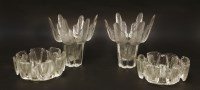 Lot 355 - Two pairs of glass centrepieces