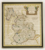 Lot 428A - Robert Morden 
THE COUNTY PALATINE OF LANCASTER 
hand-coloured map
