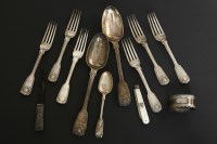 Lot 85 - A small collection of George III and later silver flatware