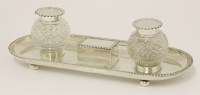 Lot 582 - An Edward VII silver double inkstand