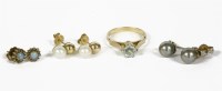 Lot 6 - A gold single stone aquamarine ring (tested as approximately 18ct)