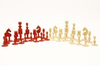 Lot 104 - A Washington pattern ivory chess set