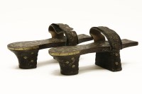 Lot 120 - A pair of Japanese wirework inlaid sandals
