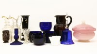 Lot 301 - Four blue glass finger bowls