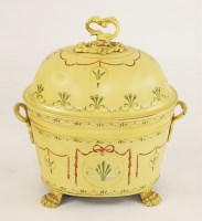 Lot 578 - A George III-style toleware coal bucket and cover