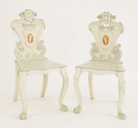 Lot 580 - A pair of hall chairs