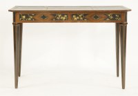 Lot 584 - An unusual mahogany and black-lacquered side table