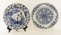 Lot 2 - Two blue and white delft chargers