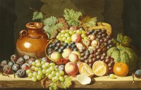 Lot 392 - Charles Thomas Bale (1855-1925)
STILL LIFE OF A BASKET OF FRUIT AND A JAR
Signed l.l.