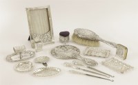 Lot 529 - A collection of silver dressing table items