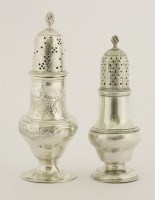 Lot 138 - Two George III silver casters