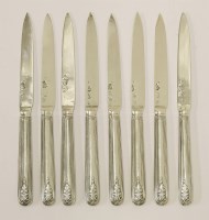 Lot 473 - Eight French silver fruit knives