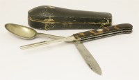 Lot 434 - Two silver travelling sets
both of penknife form