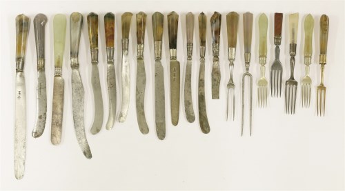Lot 449 - A group of thirteen knives and seven forks