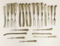 Lot 453 - Twelve forks and nine forks
the majority silver with steel or iron tines and blades