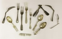 Lot 454 - Twelve folding fork and spoons