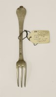 Lot 424 - A rare James II three-prong trefid table fork