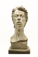 Lot 253 - A painted bust of a man believed to be David Bowie