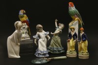 Lot 290 - Seven various porcelain figures: comprising: two by Lladro of Spanish girls dancing