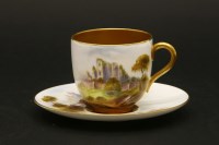 Lot 127 - A Royal Worcester cabinet cup and saucer