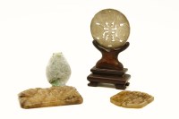 Lot 55 - Four items of Chinese jade