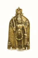 Lot 154 - A 15th century Indian brass figure of Vishnu