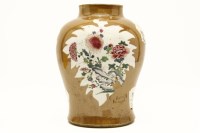Lot 369 - An 18th century brown ground Chinese vase