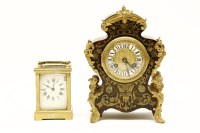 Lot 122 - A late 19th century Boulle work boudoir clock