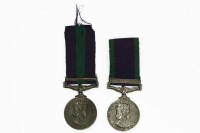 Lot 61 - A Northern Ireland campaign service medal; named to; 24293944 PTE M.P.Allen R.Anglian together with a Cyprus medal named to 4163226 L.A.C. D.S. Seaton R.A.F.