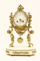 Lot 220 - A 19th century French gilt bronze mantel clock
