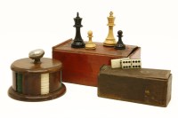 Lot 375 - A carved Staunton pattern chess set