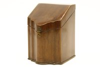 Lot 140 - A mahogany and boxwood 'knife box' tea caddy