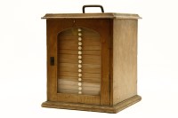 Lot 100 - A late 19th century mircroscope slide cabinet containing a quantity of professionally prepared and amatuer slides