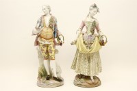 Lot 246 - A pair of Jacob Petit figures in the Meissen style
