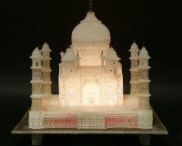 Lot 247 - An Indian 'Taj Mahal' carved alabaster table light