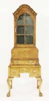 Lot 611 - A Queen Anne-style walnut bureau cabinet