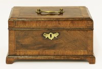 Lot 166 - A George III mahogany and feather banded tea caddy