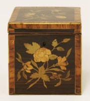 Lot 175 - A rosewood mahogany and boxwood inlaid tea caddy