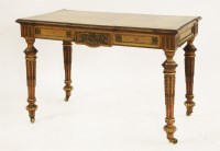 Lot 617 - A walnut inlaid writing desk